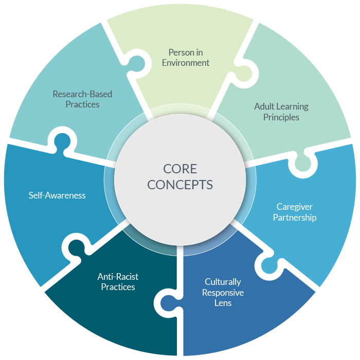 Diagram showing the core concepts of the TAP program